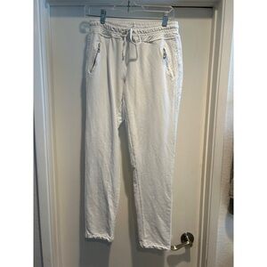 White Sequin Jogger Pants